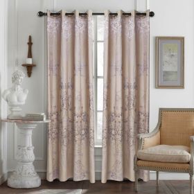Curtains Damask Jacquard Grommet Semi-Blackout, Tall 60x100, Rennes by Dolce-Mela