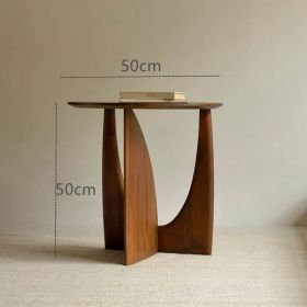 Round Solid Wood Side Table Geometric Designer Corner Table Black Bedside Table