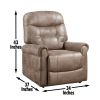 Classic Rolled Arm Power Lift-Chair Recliner - Heat, Adjustable Massage - Plush Seating, High-Grade Polyester Fabric