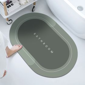 1pc Diatom Mud Oval Classic Floor Mat; Super Absorbent Floor Mat; Quick Dry Bath Mats For Bathroom Floor; Non-Slip Bathroom Rugs; Easy To Clean (Color: Light Green, size: 15.7*23.6"/40*60CM)