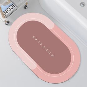 1pc Diatom Mud Oval Classic Floor Mat; Super Absorbent Floor Mat; Quick Dry Bath Mats For Bathroom Floor; Non-Slip Bathroom Rugs; Easy To Clean (Color: Pink, size: 15.7*23.6"/40*60CM)